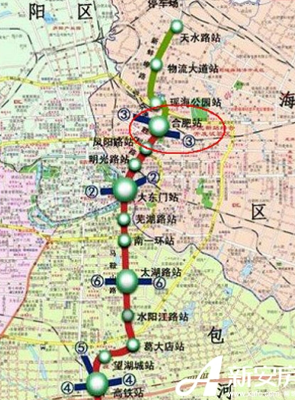 合肥地铁1号线线路图