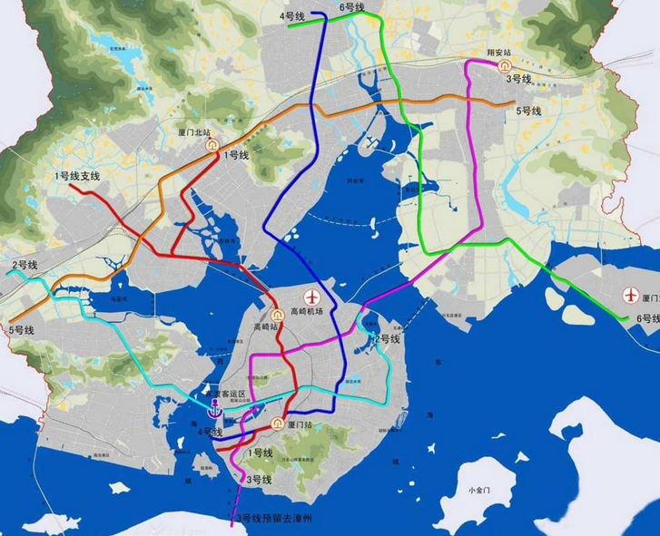 厦门地铁线路图