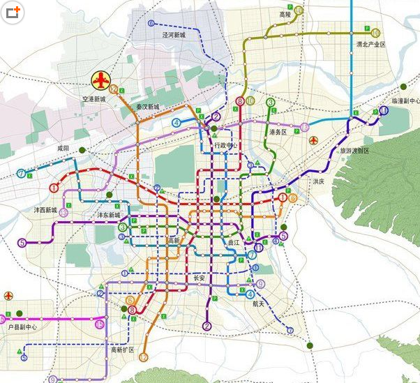 最新西安市地铁规划图