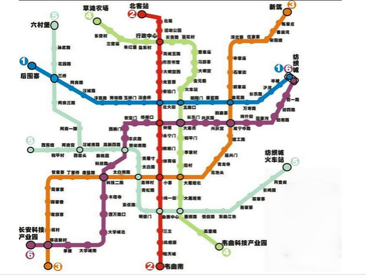 西安地铁三号最新线路图1