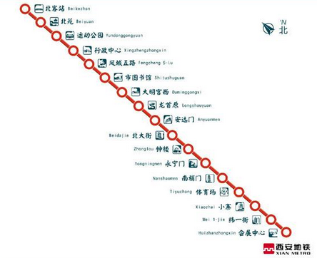 西安地铁2号线临时拆除部分座椅