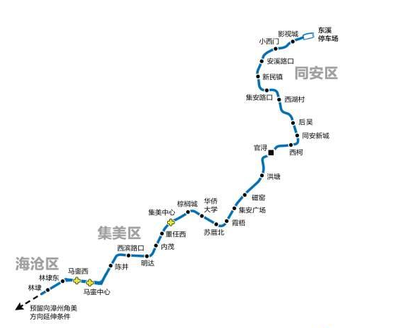 厦门地铁6号线线路首次公布1