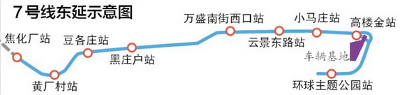 北京地铁7号线东延线路图