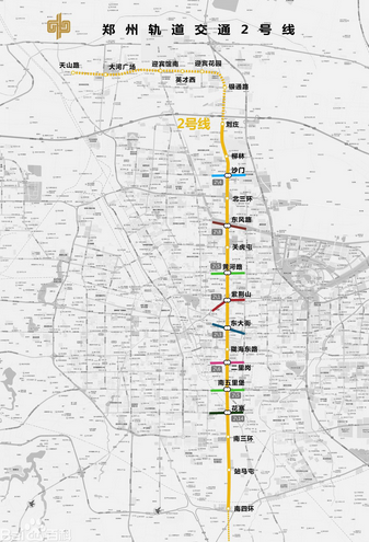 郑州地铁2号线站点分布图1