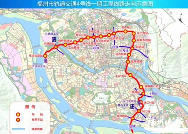 福州地铁4号线线路图