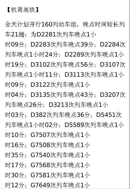 上海25趟高铁动车晚点1