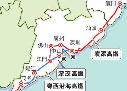 深茂高铁线路图1