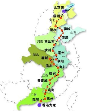 京九高铁走向确定1