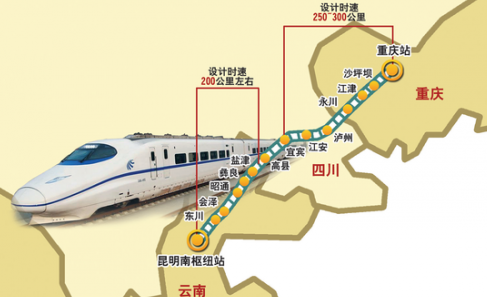 渝昆高铁最新线路图1