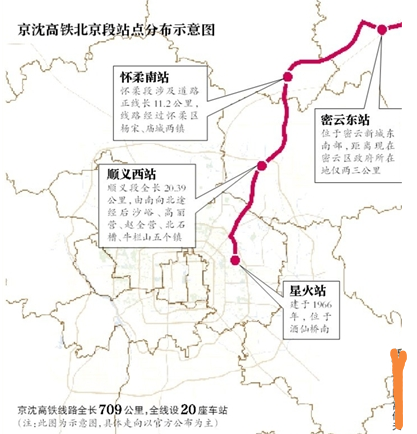 京沈高铁北京段规划图1