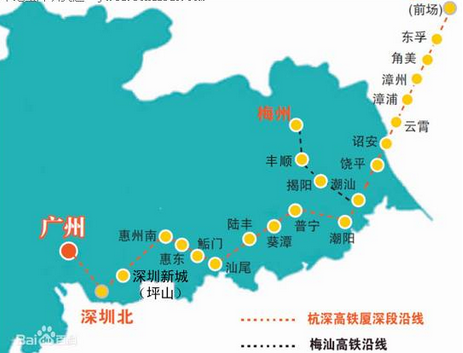 汕梅高铁最新线路图1