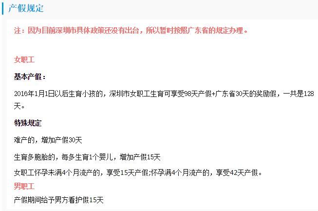 2016年陪产假最新规定