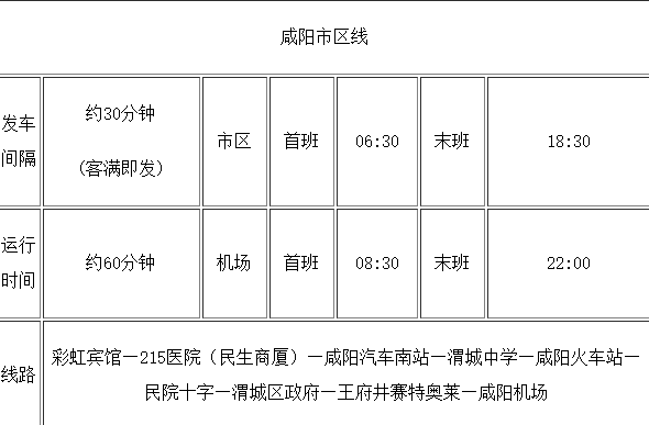 西安机场大巴多少钱