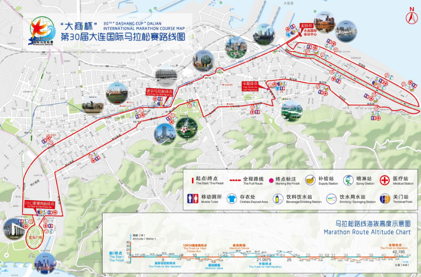 2017年5月大连马拉松路线图