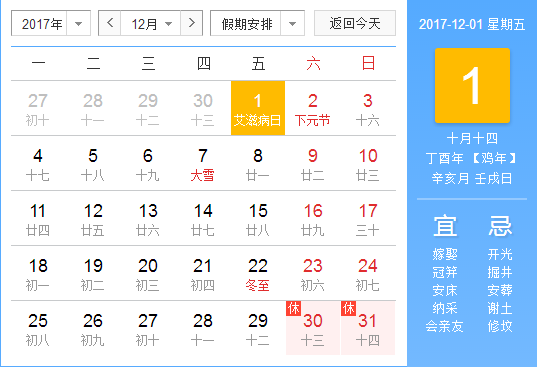 世界艾滋病日在哪天