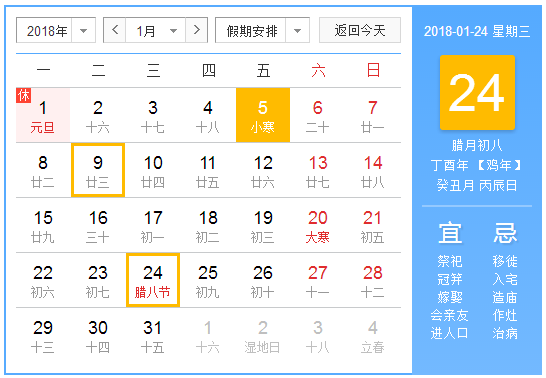 2018年腊八节是农历几月几日