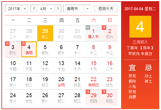 2017深圳清明节天气预报