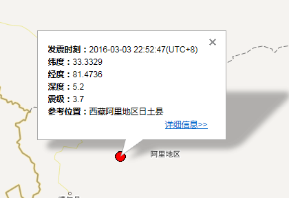 2016年3月3日西藏地震最新消息1