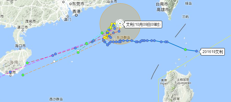 2016年第19号台风艾利逼近粤东海域1