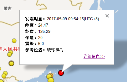 2017年5月9日琉球群岛发生6.0级地震1