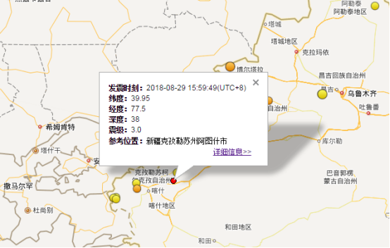 2018年8月29日新疆克孜勒苏州地震最新消息1